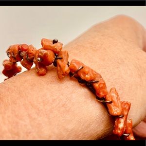 Mediterranean Coral Beads Bangle (Branch Coral)!